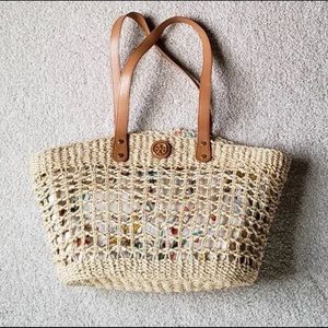 Tory Burch Straw Megan Tote
